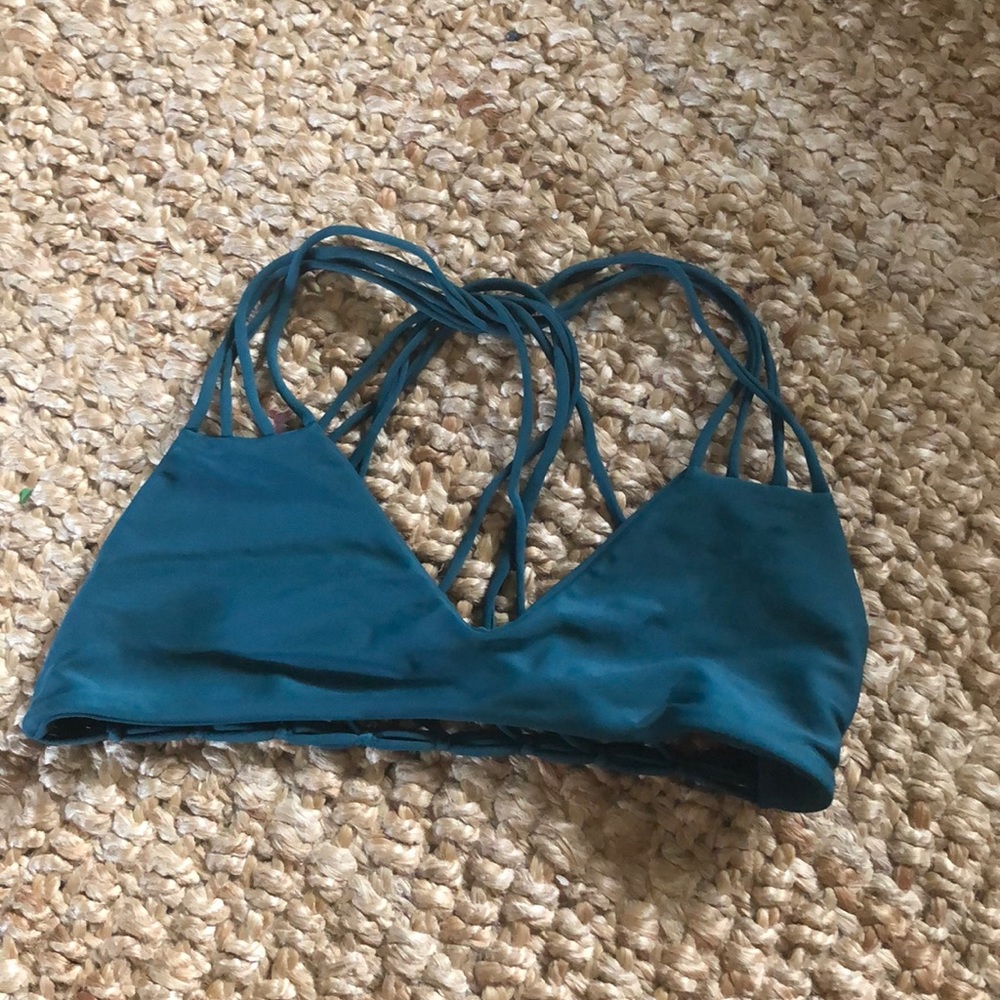 MIKOH small cross cross bikini top Dark green